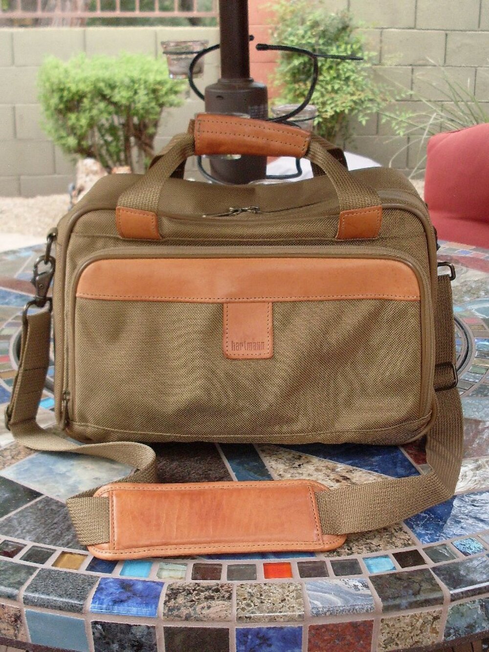 Hartmann Intensity Cosmetic Bag Olive - Shoulder Strap - 14.5x7x9.5